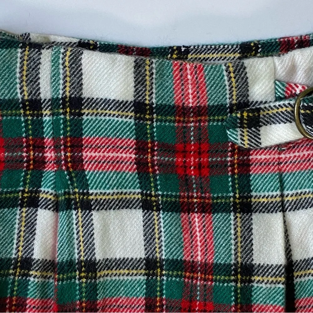 Kilt Style Skirt Size 2T Carter’s Tartan Plaid Pleats Adjustable Waist Red Green